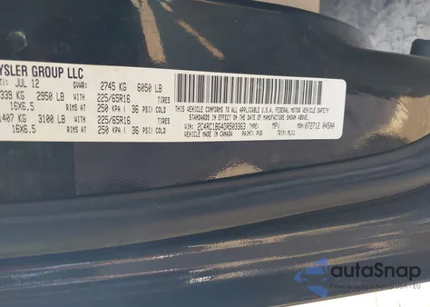 2013 Chrysler Town & Country Touring z USA, uszkodzony, nr VIN 2C4RC1BG4DR503363